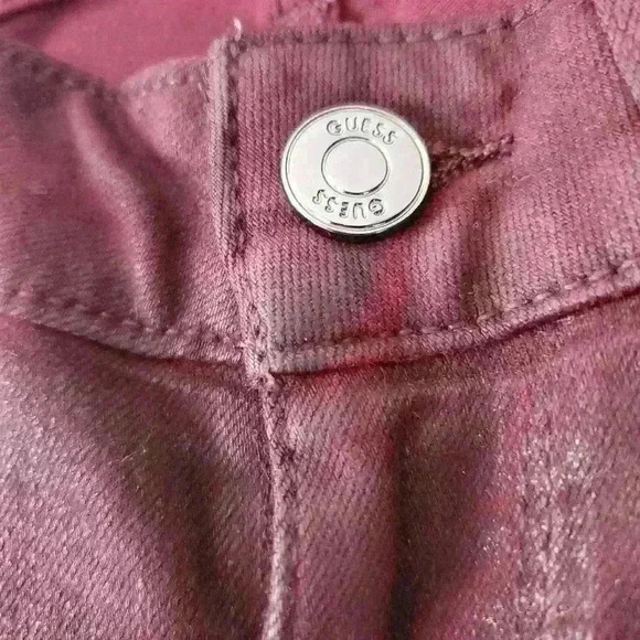 Guess deep red/ purple sexy curve cotton jeans size 24 - Picture 3 of 5